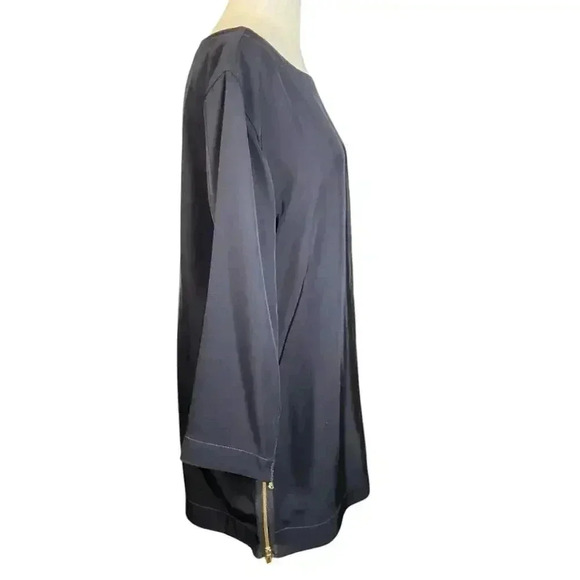 Mark By Mark Jacobs Navy Blue Clark Zipper 100% Triacetate Dress Size Medium - Picture 5 of 13